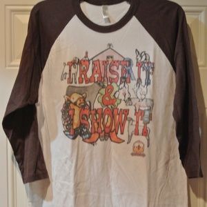 Ladies large Raise it Show it baseball sleeve shirt